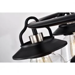 New ⭐ Hartwell 6-Light Modern Farmhouse Antique Black Wagon Wheel Chandelier with Clear Glass Shade by Edvivi 🤩 -Deals Edvivi || Atlas Store antique black edvivi chandeliers epc446bkbn 76 1000