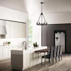 Best deal 🥰 Hartwell 6-Light Antique Black Modern Farmhouse Round Candlestick Chandelier with Brass Candle Sleeves by Edvivi 🥰 -Deals Edvivi || Atlas Store antique black edvivi chandeliers epc5105bk 31 1000