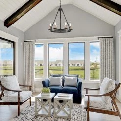 Best deal 🥰 Hartwell 6-Light Antique Black Modern Farmhouse Round Candlestick Chandelier with Brass Candle Sleeves by Edvivi 🥰 -Deals Edvivi || Atlas Store antique black edvivi chandeliers epc5105bk 4f 1000