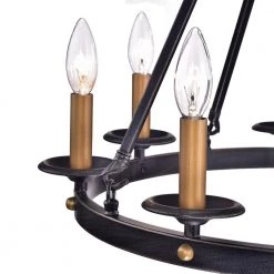 Best deal 🥰 Hartwell 6-Light Antique Black Modern Farmhouse Round Candlestick Chandelier with Brass Candle Sleeves by Edvivi 🥰 -Deals Edvivi || Atlas Store antique black edvivi chandeliers epc5105bk fa 1000