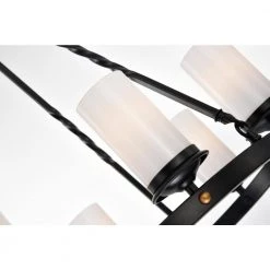 Cheap ⌛ Hartwell 6-Light Antique Black Modern Farmhouse Round Chandelier with White Cylinder Glass shades by Edvivi 🔥 -Deals Edvivi || Atlas Store antique black edvivi chandeliers epc5115bk 44 1000