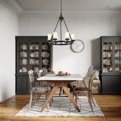 Cheap ⌛ Hartwell 6-Light Antique Black Modern Farmhouse Round Chandelier with White Cylinder Glass shades by Edvivi 🔥 -Deals Edvivi || Atlas Store antique black edvivi chandeliers epc5115bk 4f 1000