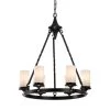 Cheap ⌛ Hartwell 6-Light Antique Black Modern Farmhouse Round Chandelier with White Cylinder Glass shades by Edvivi 🔥