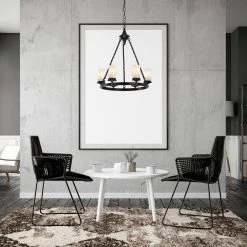 Cheap ⌛ Hartwell 6-Light Antique Black Modern Farmhouse Round Chandelier with White Cylinder Glass shades by Edvivi 🔥 -Deals Edvivi || Atlas Store antique black edvivi chandeliers epc5115bk c3 1000
