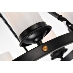 Cheap ⌛ Hartwell 6-Light Antique Black Modern Farmhouse Round Chandelier with White Cylinder Glass shades by Edvivi 🔥 -Deals Edvivi || Atlas Store antique black edvivi chandeliers epc5115bk fa 1000