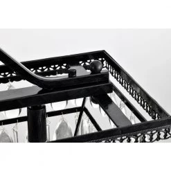 Brand new 👍 Chiara 6-Light Antique Black Rectangular Glam Chandelier with Hanging Crystal, Linear Dining Room Pendant, Island Light by Edvivi ✔️ -Deals Edvivi || Atlas Store antique black edvivi chandeliers epd3615bk 66 1000