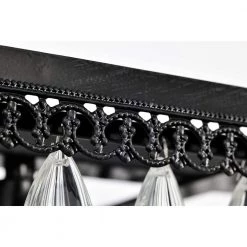 Brand new 👍 Chiara 6-Light Antique Black Rectangular Glam Chandelier with Hanging Crystal, Linear Dining Room Pendant, Island Light by Edvivi ✔️ -Deals Edvivi || Atlas Store antique black edvivi chandeliers epd3615bk 76 1000