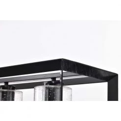 Deals 🥰 Richard 5-Light Antique Black Rectangular Kitchen Island Chandelier with Seeded Glass Shades by Edvivi 🔔 -Deals Edvivi || Atlas Store antique black edvivi chandeliers epd6265bk 1d 1000