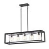 Deals 🥰 Richard 5-Light Antique Black Rectangular Kitchen Island Chandelier with Seeded Glass Shades by Edvivi 🔔 -Deals Edvivi || Atlas Store antique black edvivi chandeliers epd6265bk 64 1000