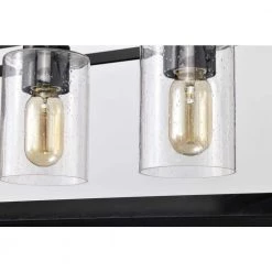 Deals 🥰 Richard 5-Light Antique Black Rectangular Kitchen Island Chandelier with Seeded Glass Shades by Edvivi 🔔 -Deals Edvivi || Atlas Store antique black edvivi chandeliers epd6265bk 76 1000