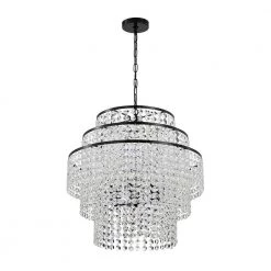 Discount ❤️ Arietta 6-Light Antique Black Modern Glam Chandelier with Tier Cascading Crystals by Edvivi ✔️ -Deals Edvivi || Atlas Store antique black edvivi chandeliers epj3655bk 1f 1000