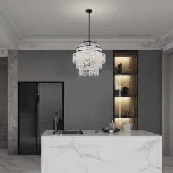 Discount ❤️ Arietta 6-Light Antique Black Modern Glam Chandelier with Tier Cascading Crystals by Edvivi ✔️ -Deals Edvivi || Atlas Store antique black edvivi chandeliers epj3655bk 31 1000