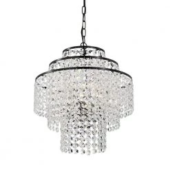 Best Sale ๐ Arietta 4-Light Antique Black Modern Glam Chandelier with Tier Cascading Crystals by Edvivi โญ