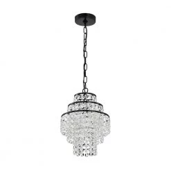 Best Sale 🔥 Arietta 1-Light Antique Black Modern Glam Mini Chandelier with Tier Cascading Crystals by Edvivi ⌛ -Deals Edvivi || Atlas Store antique black edvivi chandeliers epj3855bk 1f 1000