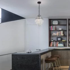 Best Sale 🔥 Arietta 1-Light Antique Black Modern Glam Mini Chandelier with Tier Cascading Crystals by Edvivi ⌛ -Deals Edvivi || Atlas Store antique black edvivi chandeliers epj3855bk 31 1000