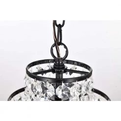 Best Sale 🔥 Arietta 1-Light Antique Black Modern Glam Mini Chandelier with Tier Cascading Crystals by Edvivi ⌛ -Deals Edvivi || Atlas Store antique black edvivi chandeliers epj3855bk 77 1000