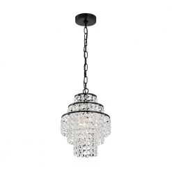 Best Sale 🔥 Arietta 1-Light Antique Black Modern Glam Mini Chandelier with Tier Cascading Crystals by Edvivi ⌛ -Deals Edvivi || Atlas Store antique black edvivi chandeliers epj3855bk a0 1000