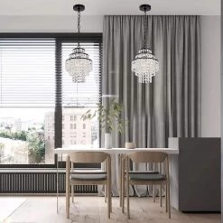 Best Sale 🔥 Arietta 1-Light Antique Black Modern Glam Mini Chandelier with Tier Cascading Crystals by Edvivi ⌛ -Deals Edvivi || Atlas Store antique black edvivi chandeliers epj3855bk c3 1000