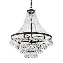 Cheapest โจ Clarus 7-Light Antique Black Glam Empire Chandelier with Clear Glass Hanging Crystals by Edvivi ๐ฏ