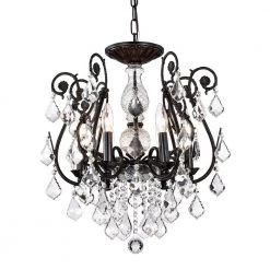 Brand new ๐ Veronica Glam 6-Light Antique Black Candlestick Crystal Chandelier Wrought Iron Ceiling Light Fixture by Edvivi ๐