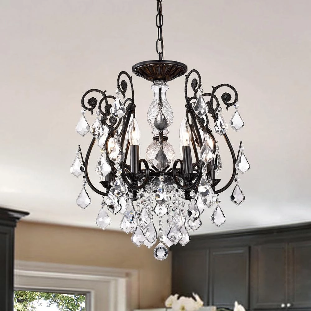 Brand new ๐ Veronica Glam 6-Light Antique Black Candlestick Crystal Chandelier Wrought Iron Ceiling Light Fixture by Edvivi ๐ 4 Brand new ๐ Veronica Glam 6-Light Antique Black Candlestick Crystal Chandelier Wrought Iron Ceiling Light Fixture by Edvivi ๐ - Image 2