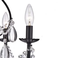 Promo ⌛ Amorette 5-Light Antique Black Candle Style Traditional Glam Chandelier with Teardrop Hanging Crystals by Edvivi ⌛ -Deals Edvivi || Atlas Store antique black edvivi chandeliers epj521bk 44 1000