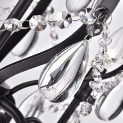 Promo ⌛ Amorette 5-Light Antique Black Candle Style Traditional Glam Chandelier with Teardrop Hanging Crystals by Edvivi ⌛ -Deals Edvivi || Atlas Store antique black edvivi chandeliers epj521bk 76 1000