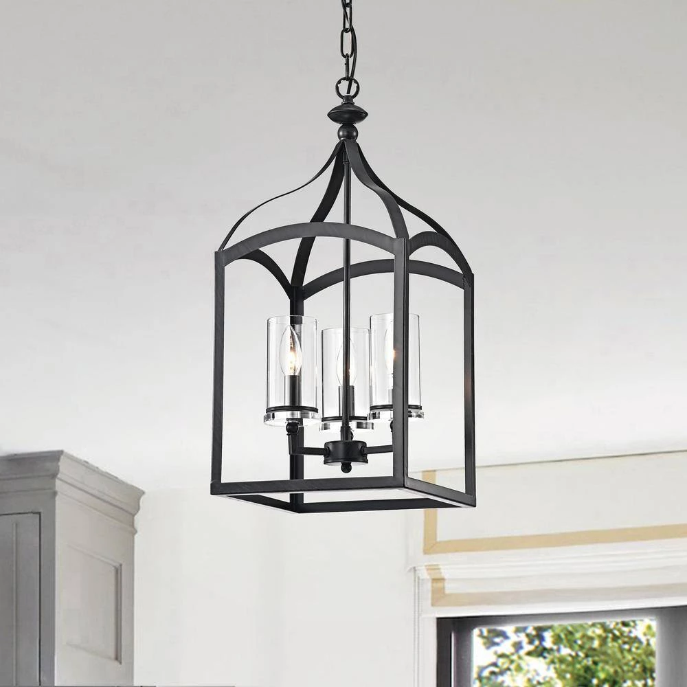 Best Sale ๐ฏ Renzo Traditional 3-Light Antique Black Lantern Pendant with Clear Glass Shades by Edvivi ๐ 4 Best Sale ๐ฏ Renzo Traditional 3-Light Antique Black Lantern Pendant with Clear Glass Shades by Edvivi ๐ - Image 2