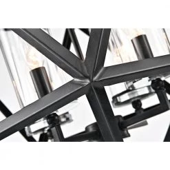 Outlet 💯 Renzo 4-Light Antique Black Geometric Iron Modern Farmhouse Cage Chandelier with Clear Glass Shades by Edvivi ✔️ -Deals Edvivi || Atlas Store antique black edvivi chandeliers epl118bk 1d 1000