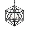 Outlet 💯 Renzo 4-Light Antique Black Geometric Iron Modern Farmhouse Cage Chandelier with Clear Glass Shades by Edvivi ✔️