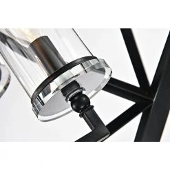 Outlet 💯 Renzo 4-Light Antique Black Geometric Iron Modern Farmhouse Cage Chandelier with Clear Glass Shades by Edvivi ✔️ -Deals Edvivi || Atlas Store antique black edvivi chandeliers epl118bk 66 1000