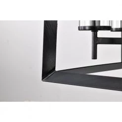 New ❤️ Richard 4-Light Antique Black Geometric Cage Lantern Pendant with Clear Glass Shades by Edvivi 🛒 -Deals Edvivi || Atlas Store antique black edvivi chandeliers epl6255bk 1d 1000