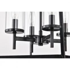 New ❤️ Richard 4-Light Antique Black Geometric Cage Lantern Pendant with Clear Glass Shades by Edvivi 🛒 -Deals Edvivi || Atlas Store antique black edvivi chandeliers epl6255bk 44 1000