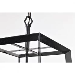 New ❤️ Richard 4-Light Antique Black Geometric Cage Lantern Pendant with Clear Glass Shades by Edvivi 🛒 -Deals Edvivi || Atlas Store antique black edvivi chandeliers epl6255bk 66 1000