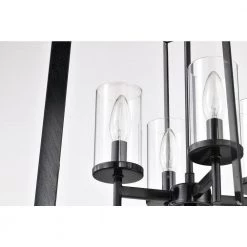 New ❤️ Richard 4-Light Antique Black Geometric Cage Lantern Pendant with Clear Glass Shades by Edvivi 🛒 -Deals Edvivi || Atlas Store antique black edvivi chandeliers epl6255bk fa 1000