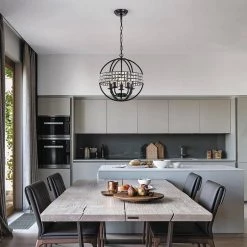 Best reviews of ❤️ Orbit 5-Light Antique Black Globe Cage Glam Chandelier Ceiling Fixture with Crystal Belt by Edvivi 🤩 -Deals Edvivi || Atlas Store antique black edvivi chandeliers epq2015bk 31 1000