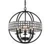 Best reviews of ❤️ Orbit 5-Light Antique Black Globe Cage Glam Chandelier Ceiling Fixture with Crystal Belt by Edvivi 🤩 -Deals Edvivi || Atlas Store antique black edvivi chandeliers epq2015bk 64 1000