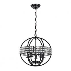 Best reviews of ❤️ Orbit 5-Light Antique Black Globe Cage Glam Chandelier Ceiling Fixture with Crystal Belt by Edvivi 🤩 -Deals Edvivi || Atlas Store antique black edvivi chandeliers epq2015bk 77 1000