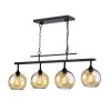 Buy 😍 Walden 4-Light Antique Black Industrial Linear Kitchen Island Chandelier with Amber Glass Shade by Edvivi 🔔 -Deals Edvivi || Atlas Store antique black edvivi chandeliers eps124bk 64 1000