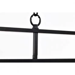 Outlet ❤️ Walden 4-Light Antique Black Industrial Linear Hanging Chandelier for Kitchen with Clear Glass Shades by Edvivi 🔥 -Deals Edvivi || Atlas Store antique black edvivi chandeliers eps1255bk 1d 1000