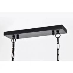 Outlet ❤️ Walden 4-Light Antique Black Industrial Linear Hanging Chandelier for Kitchen with Clear Glass Shades by Edvivi 🔥 -Deals Edvivi || Atlas Store antique black edvivi chandeliers eps1255bk a0 1000