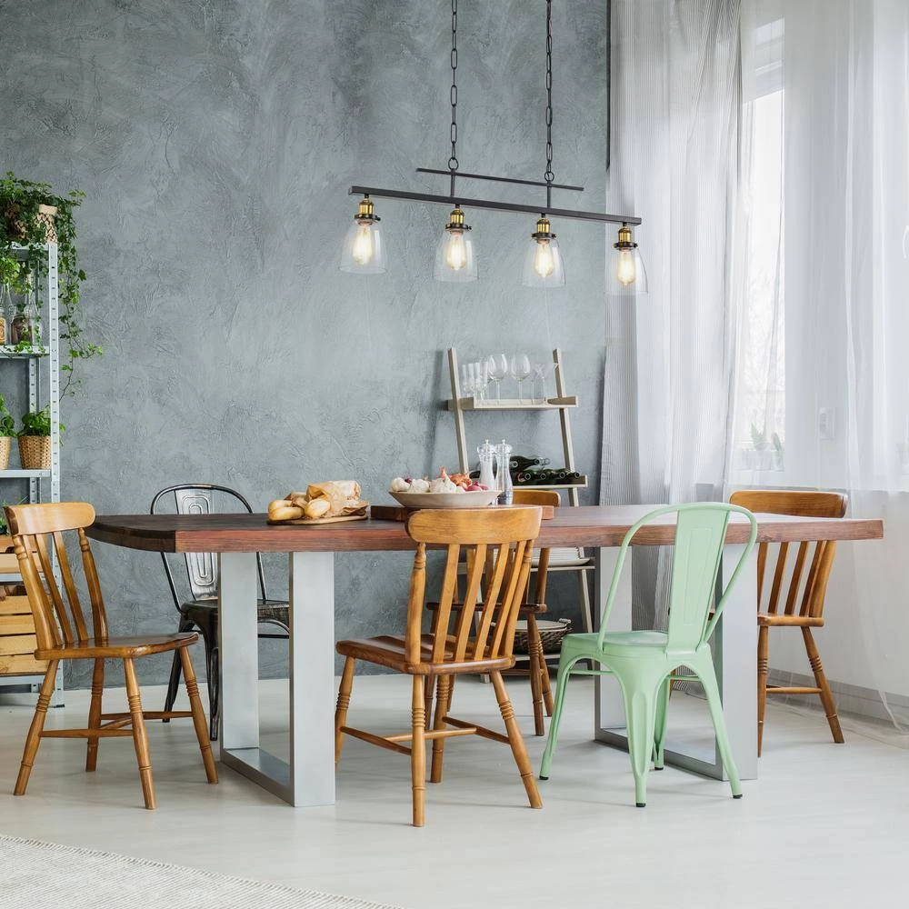Discount ๐ Walden 4-Light Traditional Antique Black Island Chandelier with Glass Shades, Industrial Linear Kitchen Pendant Light by Edvivi ๐ 11 Discount ๐ Walden 4-Light Traditional Antique Black Island Chandelier with Glass Shades, Industrial Linear Kitchen Pendant Light by Edvivi ๐ - Image 9