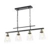 Discount 🛒 Walden 4-Light Traditional Antique Black Island Chandelier with Glass Shades, Industrial Linear Kitchen Pendant Light by Edvivi 🎉 -Deals Edvivi || Atlas Store antique black edvivi chandeliers eps1345bk 64 1000