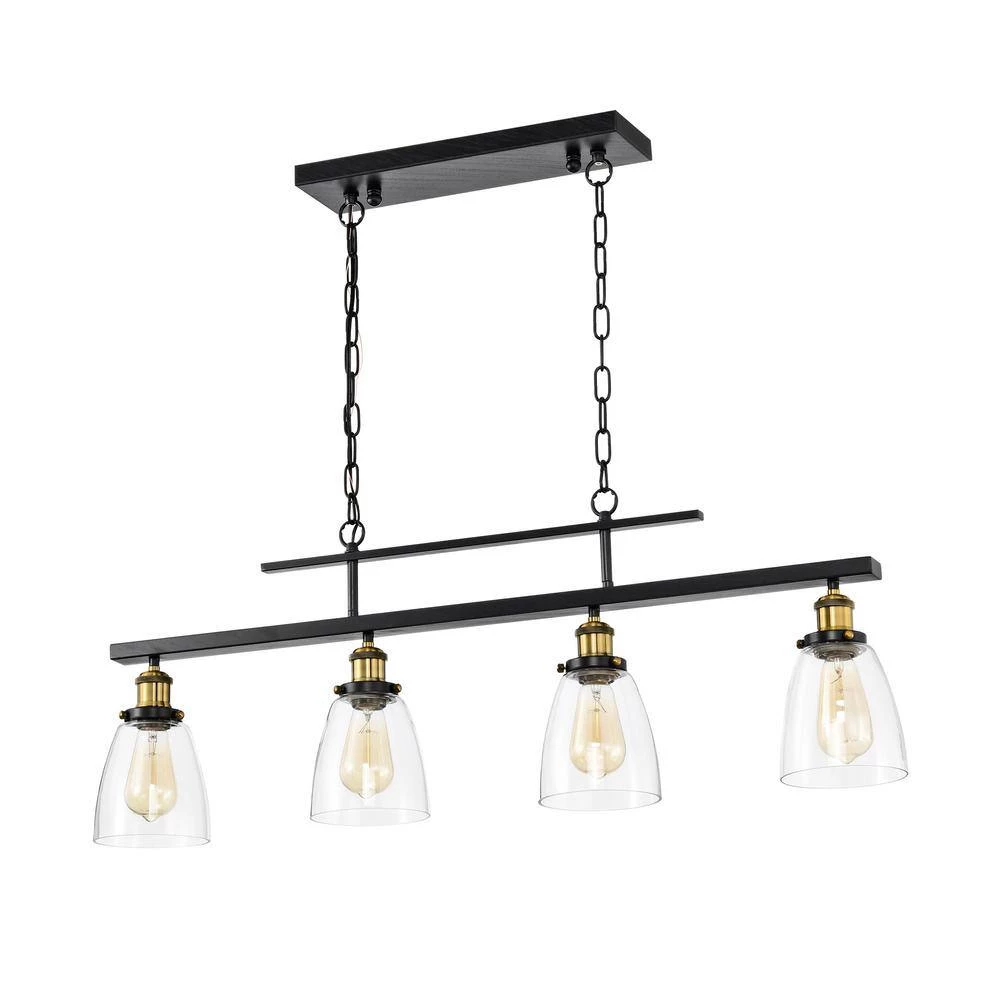 Discount ๐ Walden 4-Light Traditional Antique Black Island Chandelier with Glass Shades, Industrial Linear Kitchen Pendant Light by Edvivi ๐ 8 Discount ๐ Walden 4-Light Traditional Antique Black Island Chandelier with Glass Shades, Industrial Linear Kitchen Pendant Light by Edvivi ๐ - Image 6