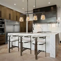 Outlet 👍 Walden 4-Light Traditional Antique Black Linear Kitchen Chandelier with Amber Glass Shades by Edvivi 🎉 -Deals Edvivi || Atlas Store antique black edvivi chandeliers eps134bk 1f 1000