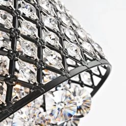 Best Pirce ✨ Alyvia 16 in. 4-Light Antique Black Glam Round Drum Flush Mount with Cascading Hanging Crystals by Edvivi 😀 -Deals Edvivi || Atlas Store antique black edvivi flush mount lights ecg4075bk 1d 1000