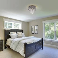 Best Pirce ✨ Alyvia 16 in. 4-Light Antique Black Glam Round Drum Flush Mount with Cascading Hanging Crystals by Edvivi 😀 -Deals Edvivi || Atlas Store antique black edvivi flush mount lights ecg4075bk 31 1000