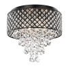 Best Pirce ✨ Alyvia 16 in. 4-Light Antique Black Glam Round Drum Flush Mount with Cascading Hanging Crystals by Edvivi 😀 -Deals Edvivi || Atlas Store antique black edvivi flush mount lights ecg4075bk 64 1000