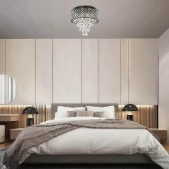 Best Pirce ✨ Alyvia 16 in. 4-Light Antique Black Glam Round Drum Flush Mount with Cascading Hanging Crystals by Edvivi 😀 -Deals Edvivi || Atlas Store antique black edvivi flush mount lights ecg4075bk c3 1000