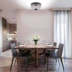 Best Pirce 🥰 Alyvia 12 in. 3-Light Antique Black Glam Flush Mount Ceiling Light with Crystal Strands by Edvivi 🥰 -Deals Edvivi || Atlas Store antique black edvivi flush mount lights ecj408bl 1f 1000